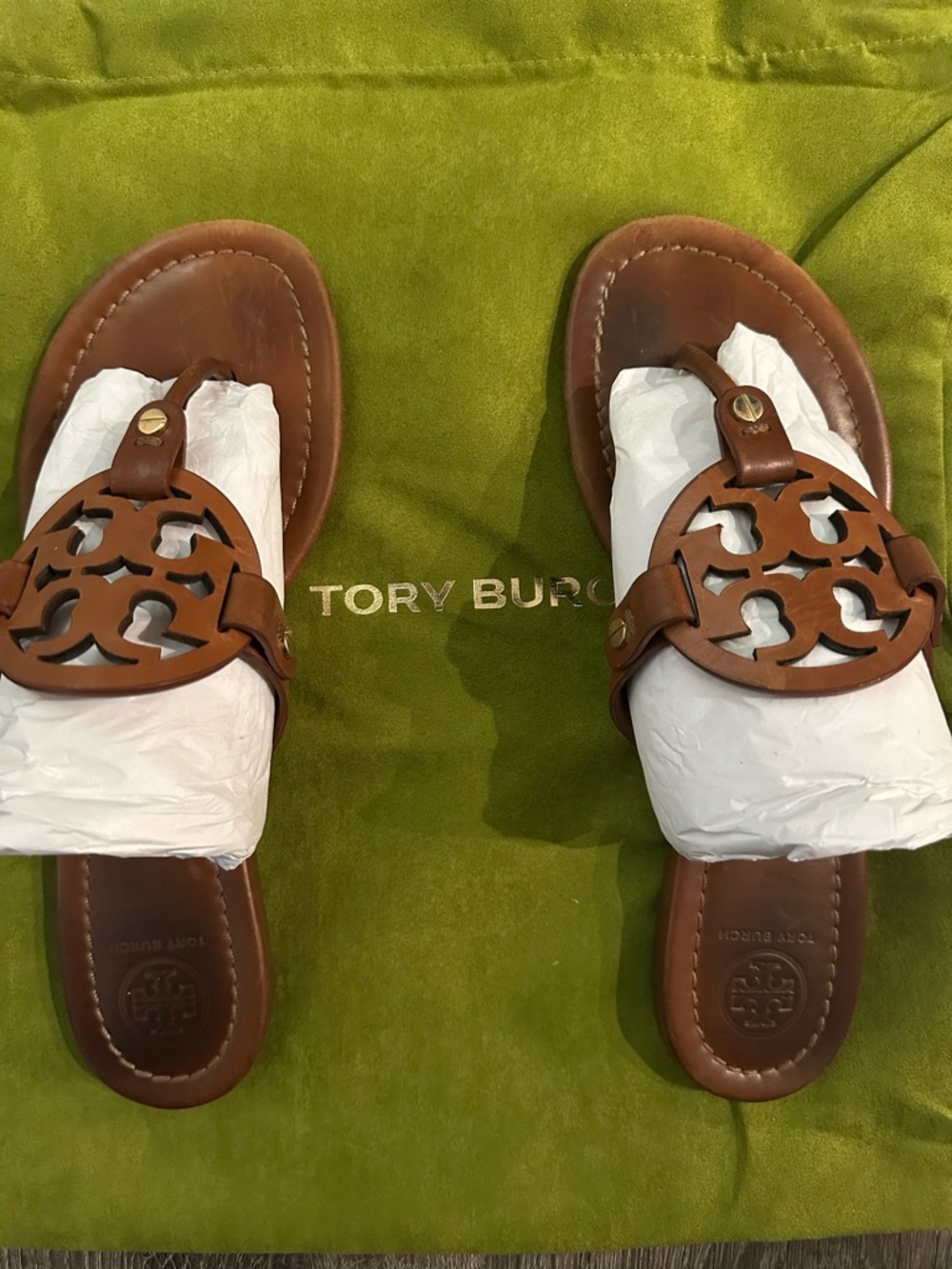 Tory Burch Miller Cutout Thong Sandals in Brown - Picture 2 of 5
